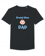 Brand New Dad (albastru, băiat)  Tricou mânecă scurtă guler larg Bărbat Skater