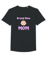 Brand New Mom (roz, fetiță)  Tricou mânecă scurtă guler larg Bărbat Skater