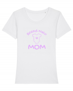 Brand New Mom (roz, fetiță)  Tricou mânecă scurtă guler larg fitted Damă Expresser