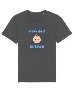 New dad in town. (albastru, băiat)  Tricou mânecă scurtă Unisex Rocker