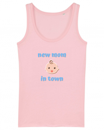 New mom in town. (albastru, băiat)  Cotton Pink