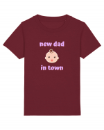 New dad in town. (roz, fetiță)  Tricou mânecă scurtă  Copii Mini Creator