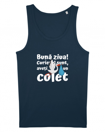 Curier Barză, aveți un colet.  Navy