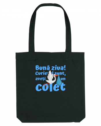 Curier Barză, aveți un colet. (albastru, băiat)  Black