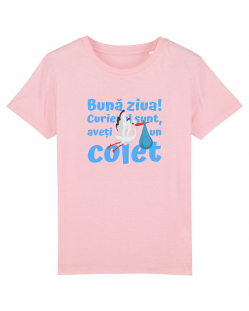 Curier Barză, aveți un colet. (albastru, băiat)  Cotton Pink