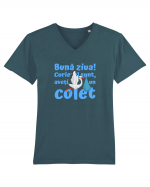 Curier Barză, aveți un colet. (albastru, băiat)  Tricou mânecă scurtă guler V Bărbat Presenter