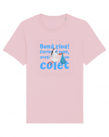 Curier Barză, aveți un colet. (albastru, băiat)  Cotton Pink