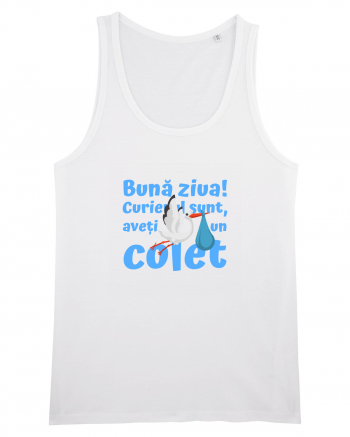 Curier Barză, aveți un colet. (albastru, băiat)  White