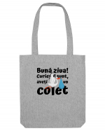 Curier Barză, aveți un colet. (negru)  Sacoșă textilă