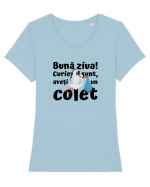 Curier Barză, aveți un colet. (negru)  Tricou mânecă scurtă guler larg fitted Damă Expresser