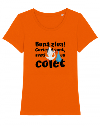 Curier Barză, aveți un colet. (negru)  Bright Orange