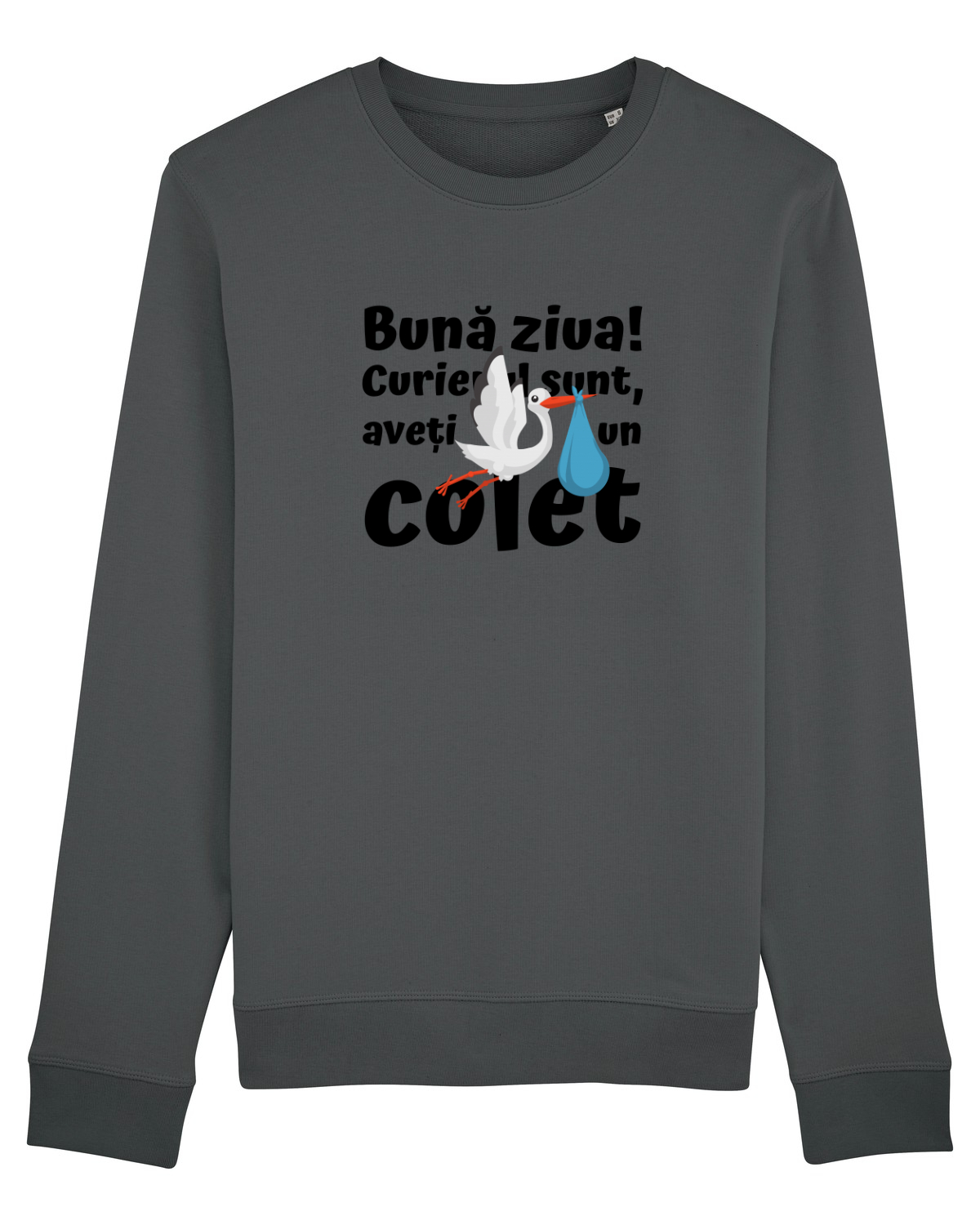 Bluză mânecă lungă Unisex Rise Anthracite