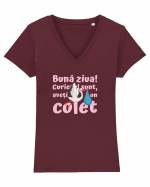 Curier Barză, aveți un colet. (roz, fetiță)  Tricou mânecă scurtă guler V Damă Evoker