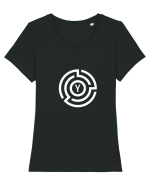 yoga abstract Tricou mânecă scurtă guler larg fitted Damă Expresser