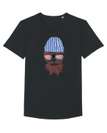 No Face Mountain Hipster Tricou mânecă scurtă guler larg Bărbat Skater