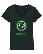 Coder Tricou mânecă scurtă guler V Damă Evoker