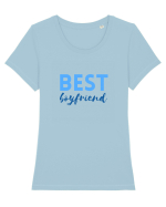Best boyfriend.  Tricou mânecă scurtă guler larg fitted Damă Expresser