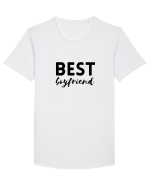 Best boyfriend. (negru)  Tricou mânecă scurtă guler larg Bărbat Skater