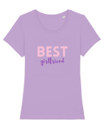 Best girlfriend.  Tricou mânecă scurtă guler larg fitted Damă Expresser