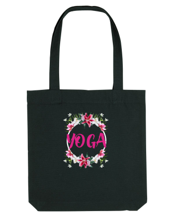 yoga floral design Black