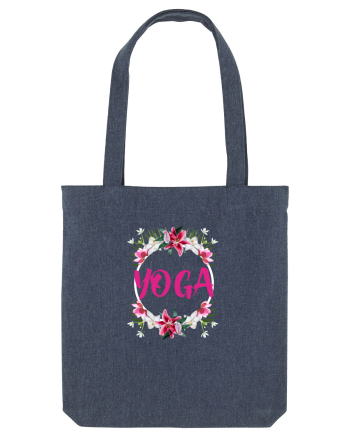 yoga floral design Midnight Blue