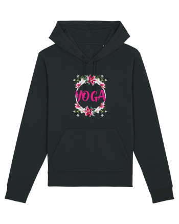 yoga floral design Black
