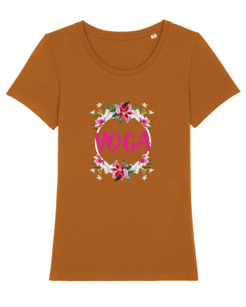 yoga floral design Roasted Orange