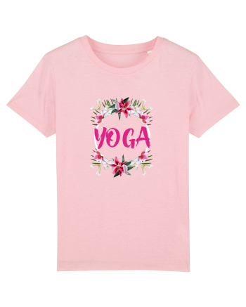 yoga floral design Cotton Pink