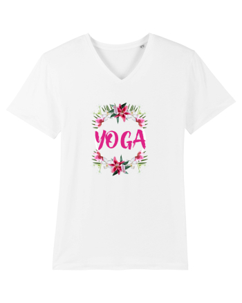 yoga floral design White