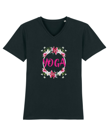 yoga floral design Black