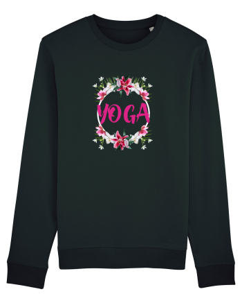 yoga floral design Black