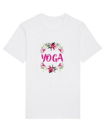 yoga floral design White