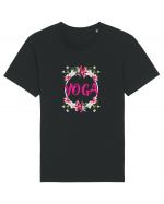 yoga floral design Tricou mânecă scurtă Unisex Rocker