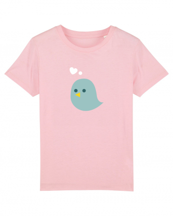 Tricou de cuplu (pasăre verde)  Cotton Pink