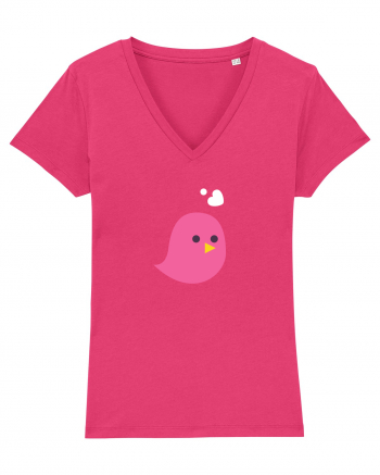 Tricou de cuplu (pasăre roz)  Raspberry