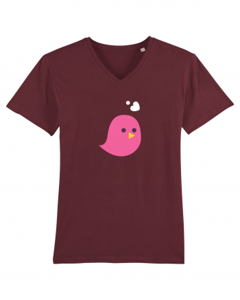 Tricou de cuplu (pasăre roz)  Burgundy