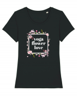 yoga floral design 10 Tricou mânecă scurtă guler larg fitted Damă Expresser