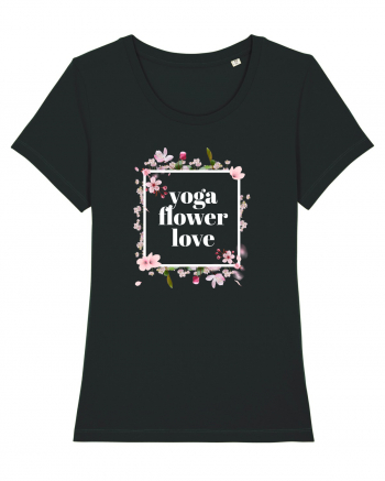 yoga floral design 10 Black