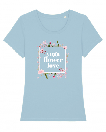 yoga floral design 10 Sky Blue