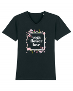 yoga floral design 10 Tricou mânecă scurtă guler V Bărbat Presenter
