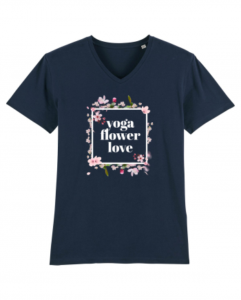 yoga floral design 10 French Navy