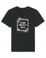 yoga floral design 10 Tricou mânecă scurtă Unisex Rocker