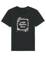yoga floral design 10 Tricou mânecă scurtă Unisex Rocker