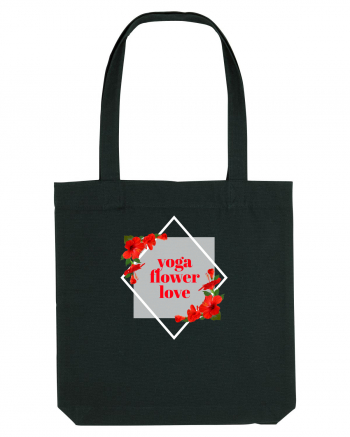 yoga floral design11 Black