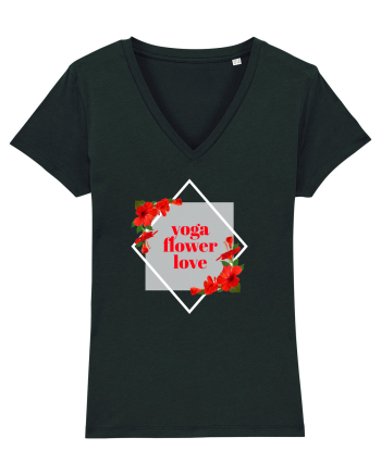 yoga floral design11 Black