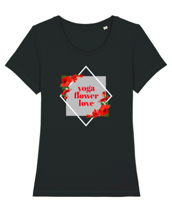 yoga floral design11 Black