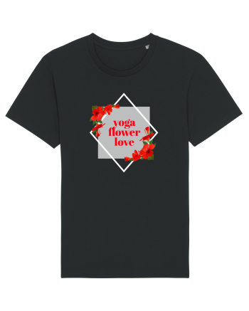 yoga floral design11 Black