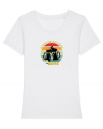 Usor de distras de bere Tricou mânecă scurtă guler larg fitted Damă Expresser