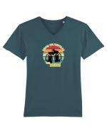Usor de distras de bere Tricou mânecă scurtă guler V Bărbat Presenter