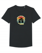 Usor de distras de bere Tricou mânecă scurtă guler larg Bărbat Skater